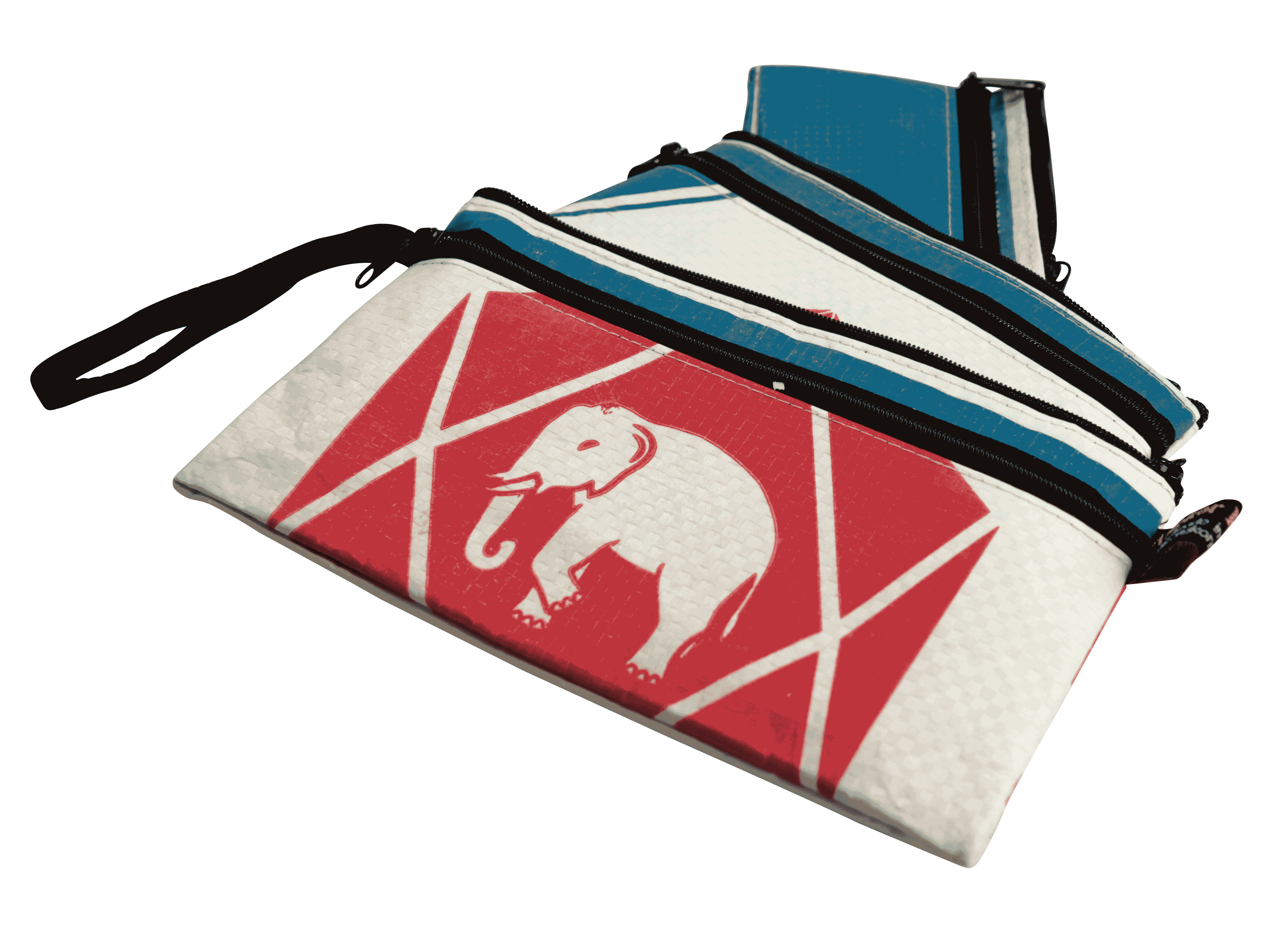 Set van 3 etuis - klein - rode olifant
