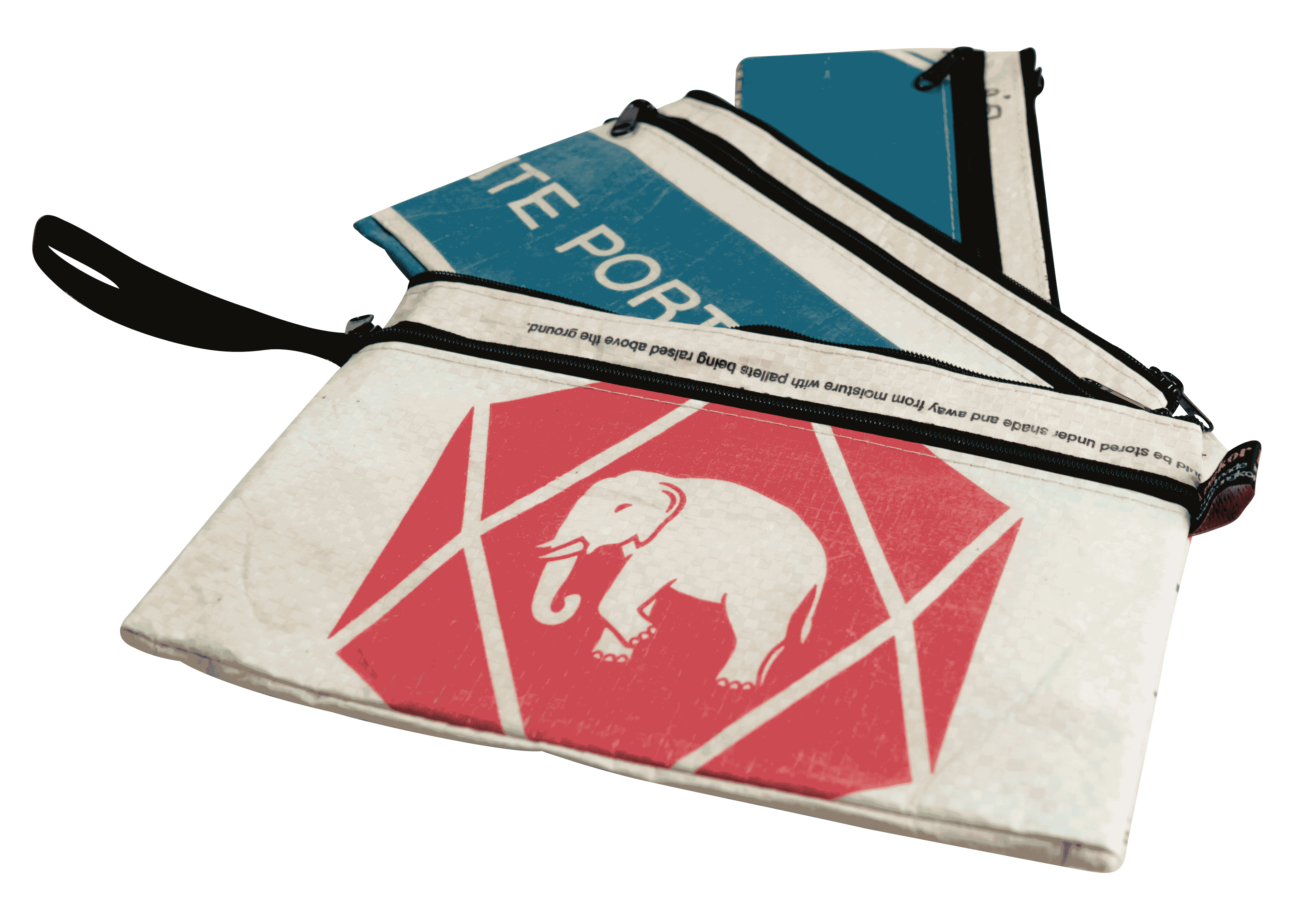 Set van 3 etuis - groot - rode olifant