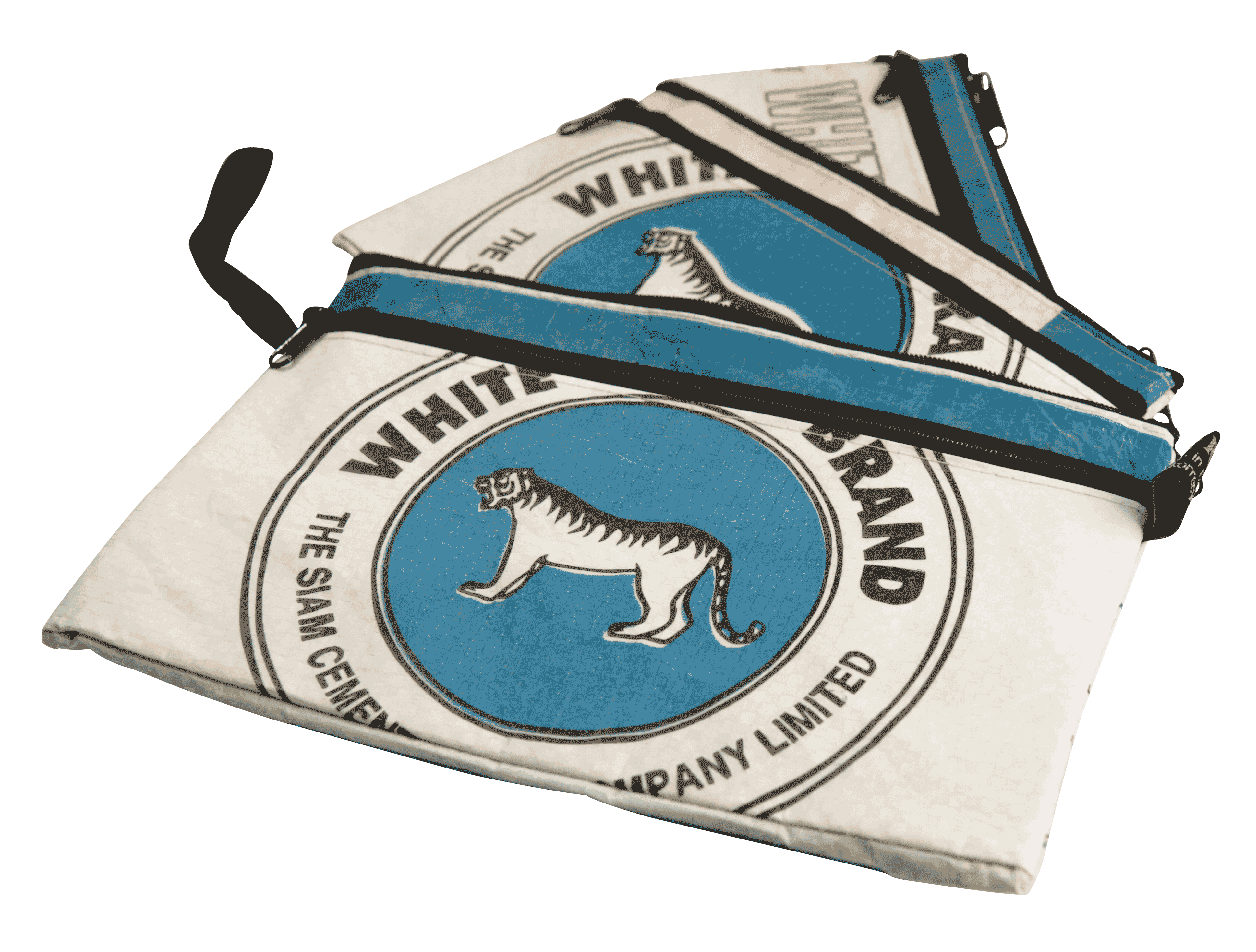 Set van 3 etuis - groot - blauwe tijger